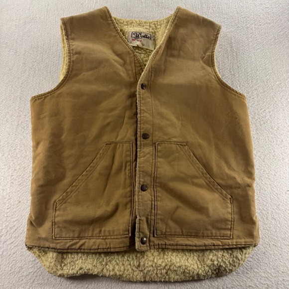 VTG Walls Blizzard Proof Vest Sherpa Lined Canvas Workwear Insulated Made in USA - Picture 1 of 7